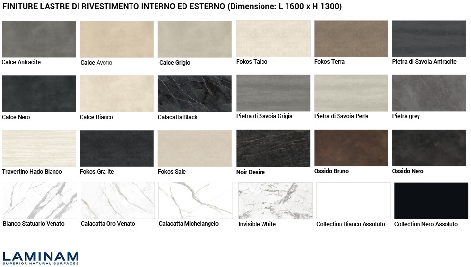 finiture lastra ceramica disponibili Cerstrong