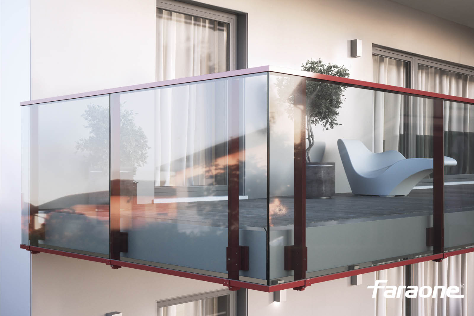 parapetti in vetro e alluminio Maior Evo