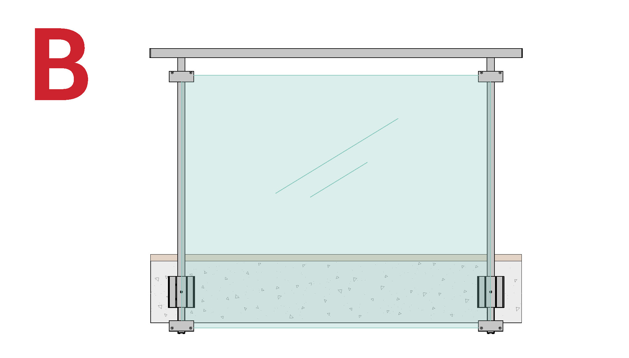 Installazione parapetto in vetro Maior Vision - B