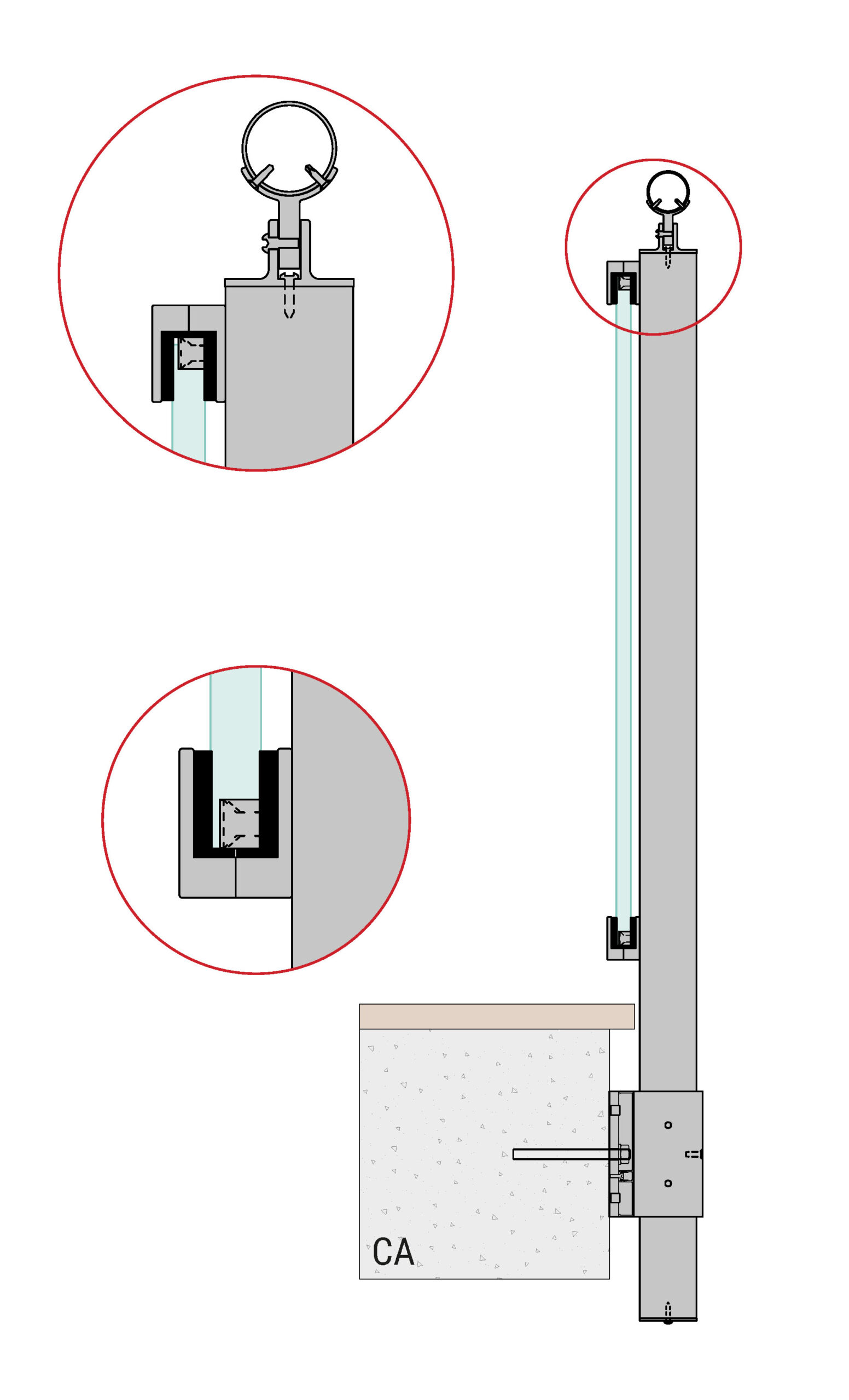 Installazione parapetto in vetro Maior Vision - C - SCALE