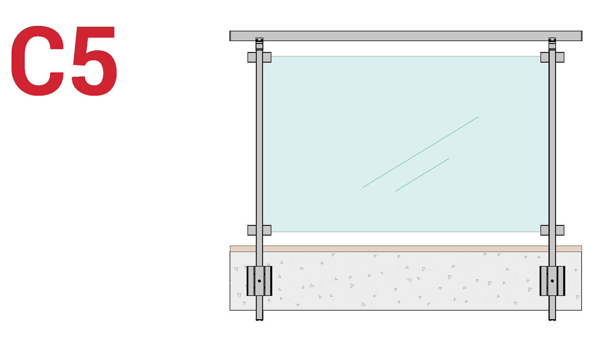 Installazione parapetto in vetro Maior Vision - C5