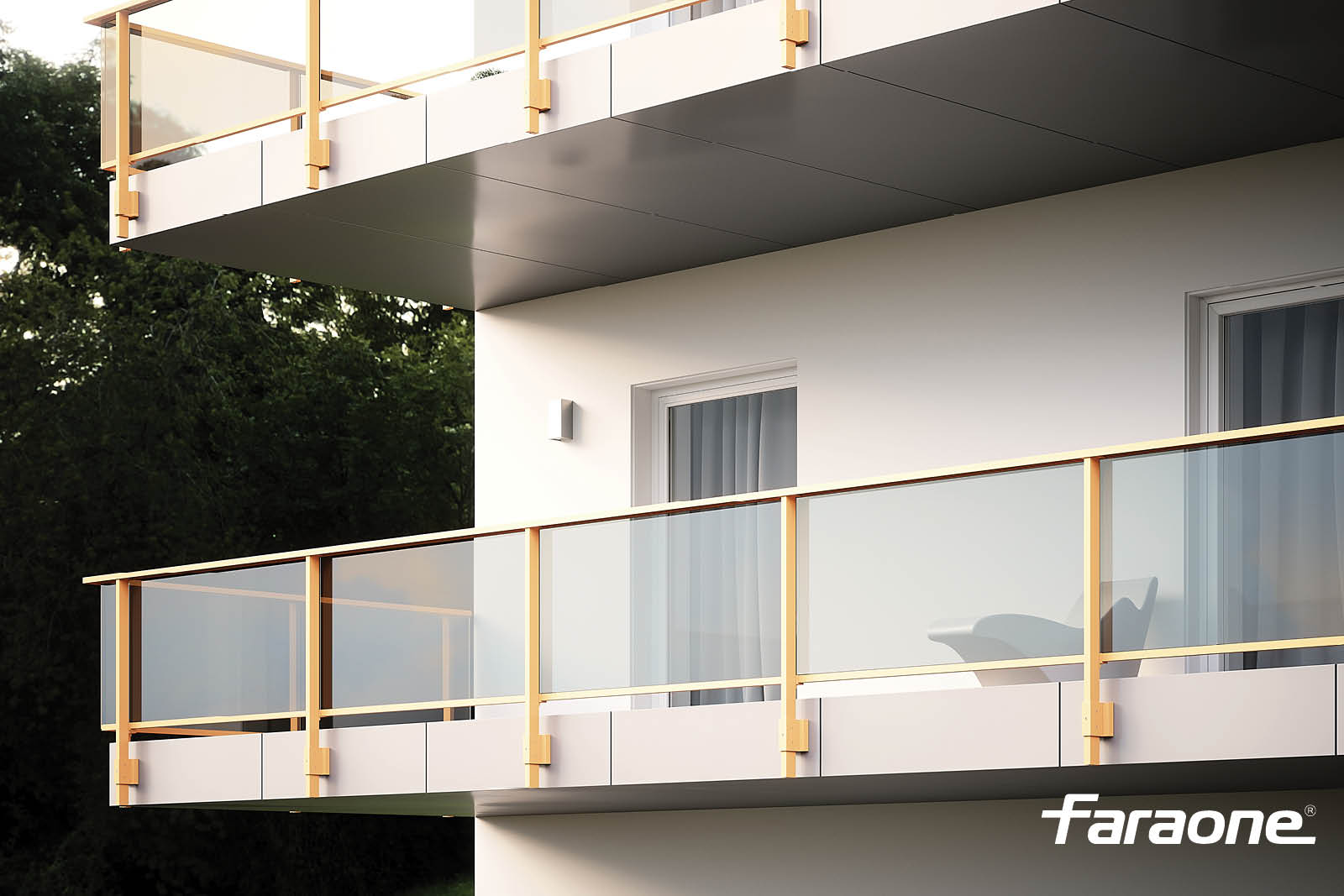 parapetti in vetro e alluminio Maior Evo One