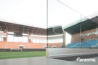 parapetti in vetro e alluminio Ninfa stadio