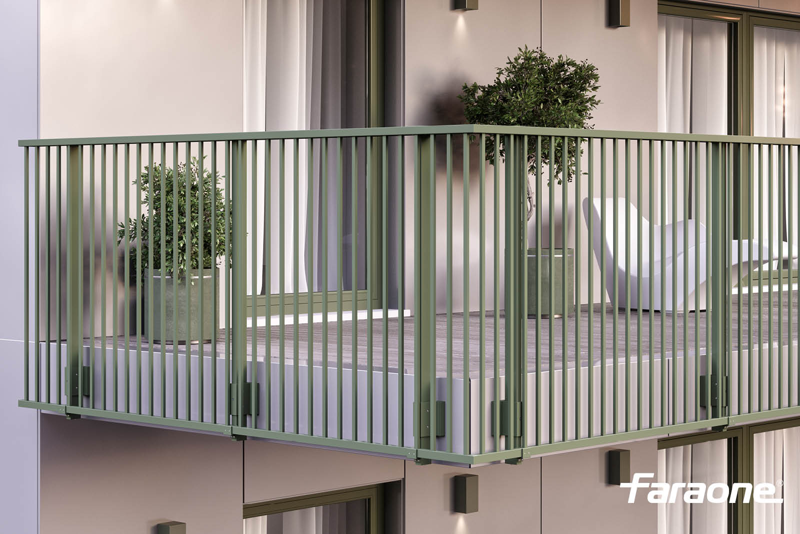parapetti con stecche verticali in alluminio Maior Stick