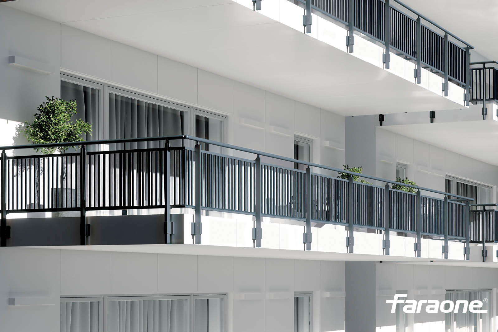 parapetti con stecche verticali in alluminio Maior Stick